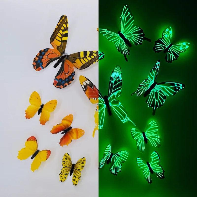 3D Luminous Butterfly Wall Stickers | Transform Your Home with Magical Glow-in-the-Dark Decor